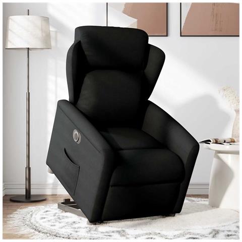 Poltrona Alzapersona Reclinabile Elettrica Nera in Tessuto - Foto 2