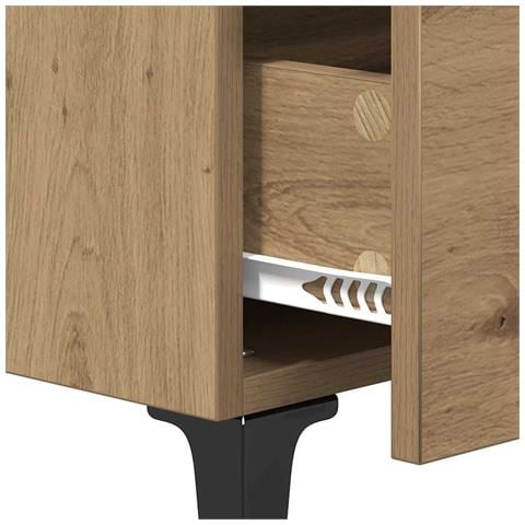 Armadietto per letto rovere artigianale 40 x 35 x 47,5 cm - Foto 9