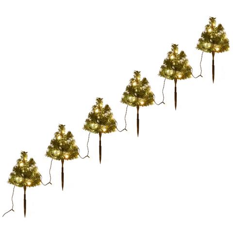 Lusso Casadino - Sentiero Alberi Di Natale 6 Pz Con Led Bianco Caldo 45 Cm Pvc - Foto 2