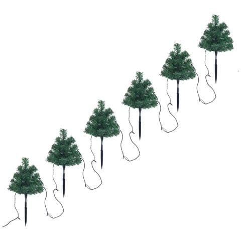 Lusso Casadino - Sentiero Alberi Di Natale 6 Pz Con Led Bianco Caldo 45 Cm Pvc - Foto 1