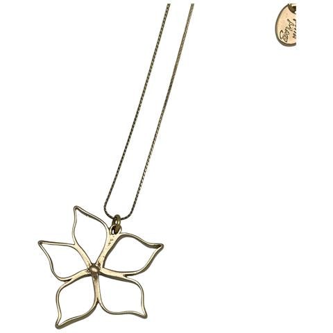 Collana Lunga In Ottone 80cm Irregular Bloom Placcato Oro - Foto 2