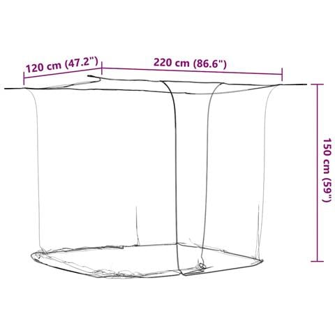 Zanzariera Sospesa 156 Rete Bianca 220x120x150 cm - Foto 8
