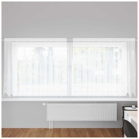 Tenda in Pizzo con tende Bianco 300 x 140 cm Poliestere - Foto 2