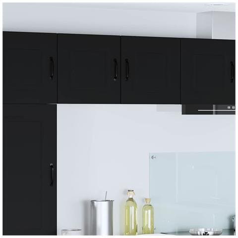 Pensile cucina con porta Nero 40 x 31 x 40 cm Legno multistrato - Foto 2