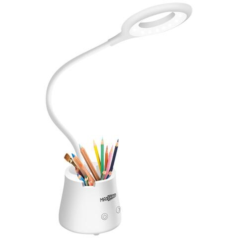 Lampada Led Da Scrivania Ring Light Con Base Tattile Multifunzione, Bianco - Foto 4