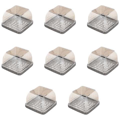 Protettori Trasparenti Quadrati Per Gambe Di Sedie - 5 Cm, Base Grigia, Materiale Tpe - Confezione Da 8 - Foto 1