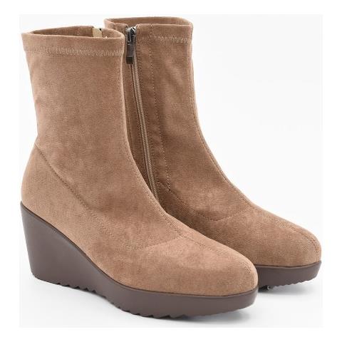 Stivaletti Con Zeppa Da Donna Montevita, Colore Tortora. - Foto 1