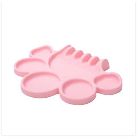 Tavolozza In Silicone Per Trucco Con Porta Pennelli, Tavolozza Per Nail Art E Acquerelli Pink - Foto 1