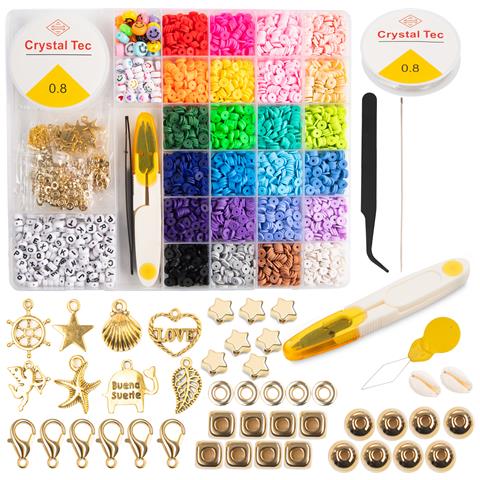 Kit creativo per braccialetti con perline per bambini, grande, 6000 pezzi - Foto 4