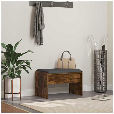 Panca per ingresso con cuscino Rovere fumé 63 x 38 x 40 cm - Foto 2