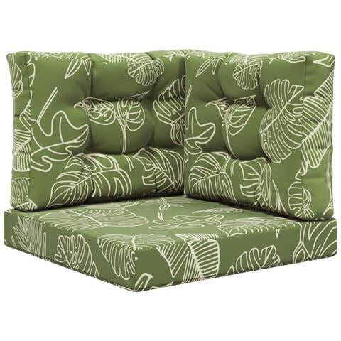 Cuscino per divano da esterno 3 pcs Design a foglia Poliestere - Foto 1