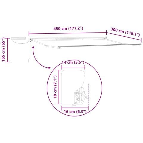 Struttura della tenda elettrica retrattile Bianco 4,5 × 3 m - Foto 9