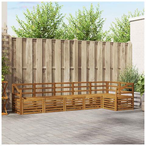 Set divani 6 pcs Naturale Legno di Acacia Massello - Foto 2
