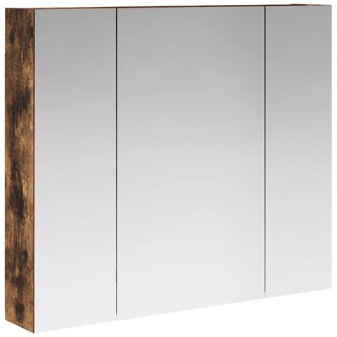 Mobiletto per specchio da bagno Rovere fumé 80 x 14.5 x 70 cm - Foto 1