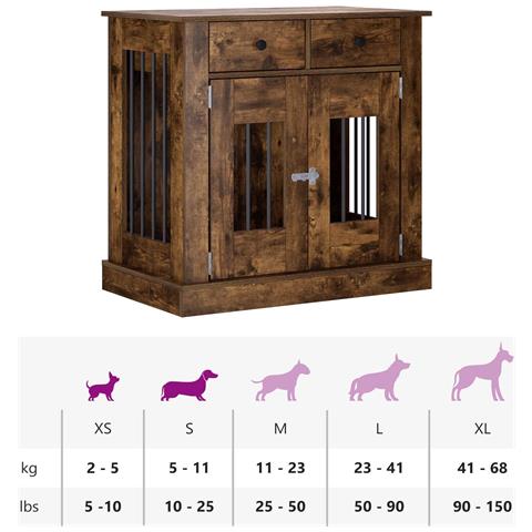 Mobile da cassa per cani Rovere Fumo 80 x 47,5 x 80 cm - Foto 9