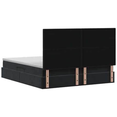 Letto con contenitore e materasso Nero 160 x 200 cm Velluto - Foto 9