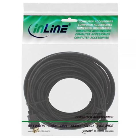 cavo hdmi high speed with ethernet, fullhd, type-a maschio / type-a maschio con angolo 90°-nero, 15m - Foto 2