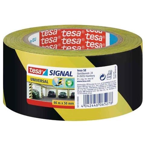 Marking Tape - 50 mm Larghezza x 66 m Lunghezza - Senza solventi - Dispenser No - 1 Rullo - Giallo, Nero - Foto 1