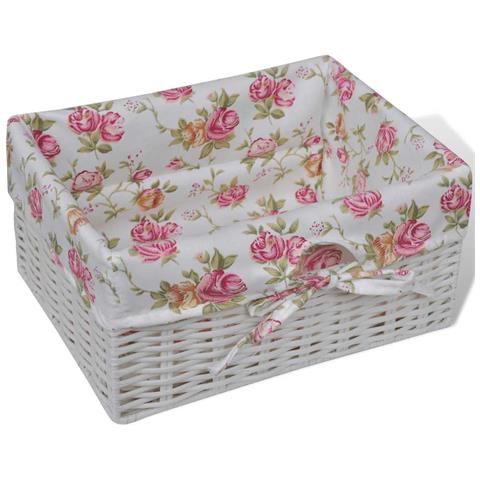 Mobiletto con 1 Cassetto e 3 Cestini Bianco Legno di Paulownia - Foto 6