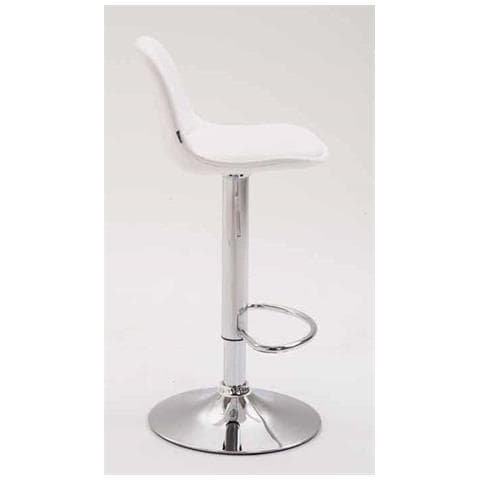 Set 2x Sgabelli Design Kiel In Similpelle - Coppia Sgabelli Cucina Tulip Girevoli Regolabili 60-82cm - Sgabello Bar Imbottito (2 Pezzi) Bianco Cromato - Foto 4