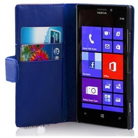 Custodia Compatibile Con Nokia Lumia 925 In Blu Di Perisa - Coperchio Protettivo In Similpelle Liscia E Tasca Per Carte Di Credito - Foto 1