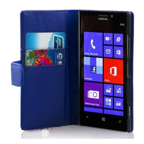 Custodia Compatibile Con Nokia Lumia 925 In Blu Di Perisa - Coperchio Protettivo In Similpelle Liscia E Tasca Per Carte Di Credito - Foto 4