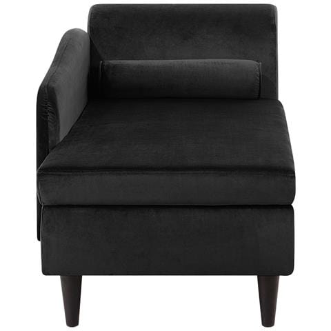 Chaise Longue In Velluto Nero Versione Destra Luiro - Foto 15