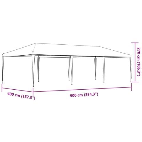 Gazebo Professionale 4x9 m Antracite 90 g /m² - Foto 2