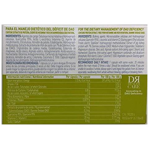 Daofood - Dietary Gestione Di Dao Deficiency - 60 Capsule Con Granuli Gastroresistenti - Foto 4