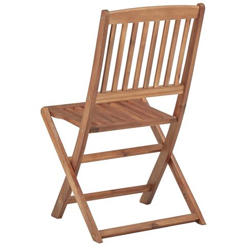 Sedie da Giardino Pieghevoli 8 pz con Legno Massello di Acacia - Foto 2