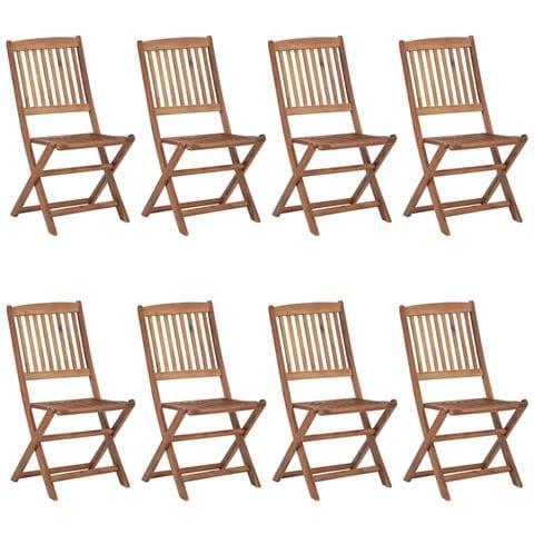 Sedie da Giardino Pieghevoli 8 pz con Legno Massello di Acacia - Foto 1