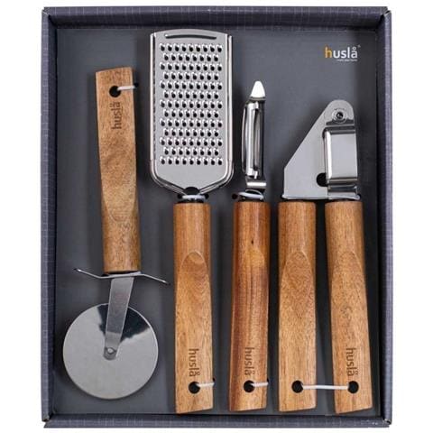 Set Di Utensili Da Cucina In Legno, 4 Pezzi - Utensili Da Cucina In Legno Di Acacia - Foto 4