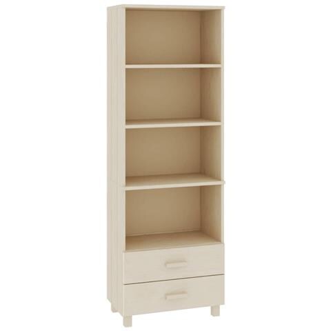 Credenza Marrone Miele 60x35x180 Cm In Legno Massello Di Pino - Foto 1