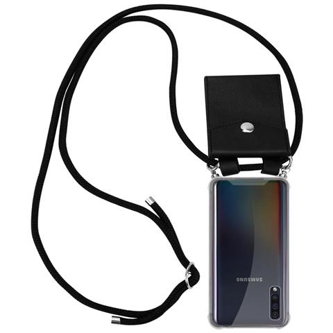 Catena Di Telefoni Cellulari Compatibile Con Samsung Galaxy A50 In Nero - Coperchio Protettivo In Silicone Con Anelli D'argento, Cinturino In Corda E Custodia Staccabile - Foto 1