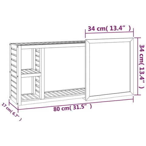 Armadietto A Specchio 80x17x34 Cm In Legno Massello Di Noce - Foto 11
