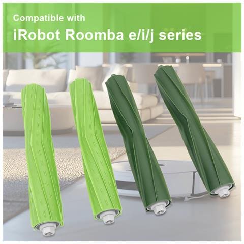 Confezione Da 4 Spazzole In Gomma /spazzole A Rullo Green Irobot Roomba E /i /j Series - Foto 8