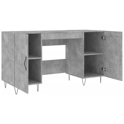 Scrivania Grigio Cemento 140x50x75 Cm In Legno Multistrato - Foto 2