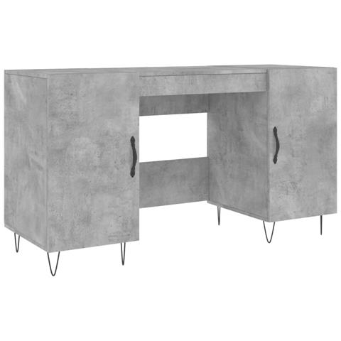 Scrivania Grigio Cemento 140x50x75 Cm In Legno Multistrato - Foto 1