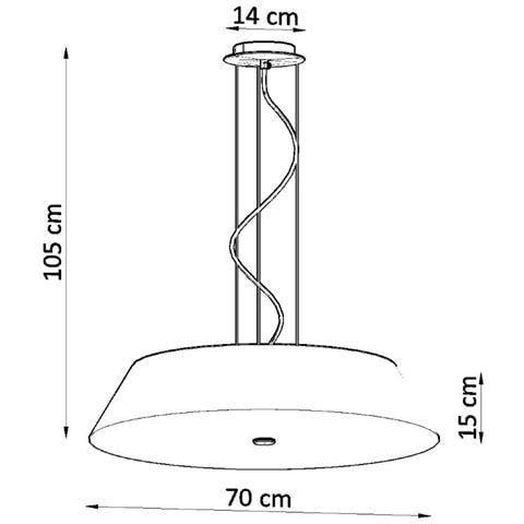 Sollux Lighting Lampadario Vega 70 Nero Sl.0820 - Minimalista Lampadari Nero 105x70x70 Cm - Foto 7