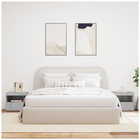 Comodini Con Luci Led 2pz Grigio Cemento 50x40x45 Cm - Foto 3
