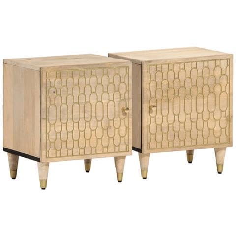 Comodini 2pz 40x33x46 Cm In Legno Massello Di Mango - Foto 1