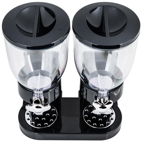 Dispenser Storage Doppio Contenitore Dosatore Distributore Cereali Pasta Nero - Foto 5