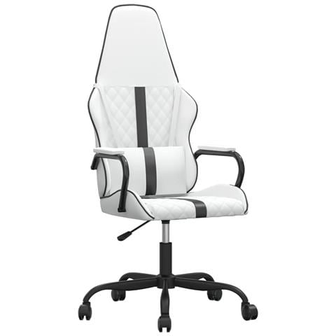 Sedia Da Gaming Massaggiante Nera E Bianca In Similpelle - Foto 2
