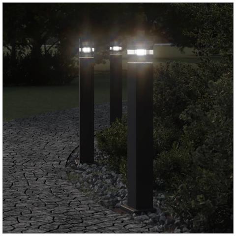 Lampade Da Terra Per Esterni 3pz Nere 80 Cm In Alluminio - Foto 1