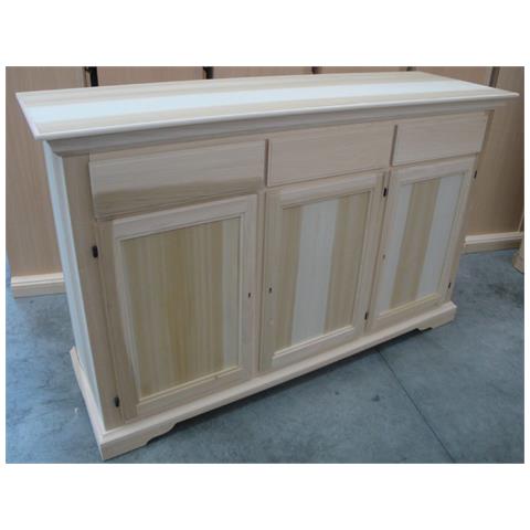 Madia Credenza In Legno Grezza 3 Porte L. 147 P. 45 H. 93 - Foto 1