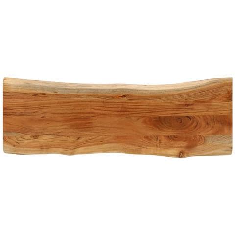 Piano Tavolo 110x40x3,8 Cm Rettangolare Legno Acacia Bordi Vivi - Foto 1