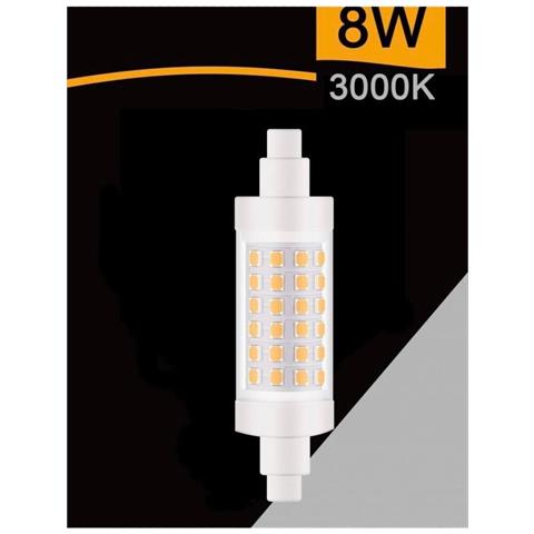 Lampadina Led Luce Calda Attacco R7s 8 Watt Lampada Ricambio Per Faro 3000k - Foto 1