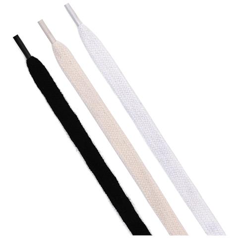 Lacci Piatti In Poliestere E Cotone - 5 Paia White M - Foto 2