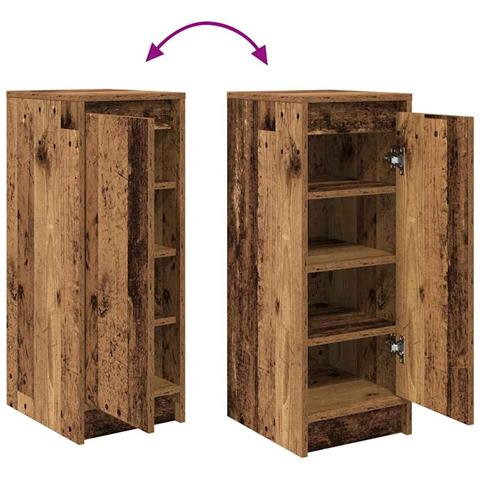 Scarpiera Legno Antico 29,5x34x76 cm in Legno Multistrato - Foto 9