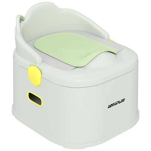 Vasino per Bambini 3 in 1 con Vaschetta Rimovibile e Imbottitura, Età 6 Mesi-6 Anni, Grigio - Foto 1